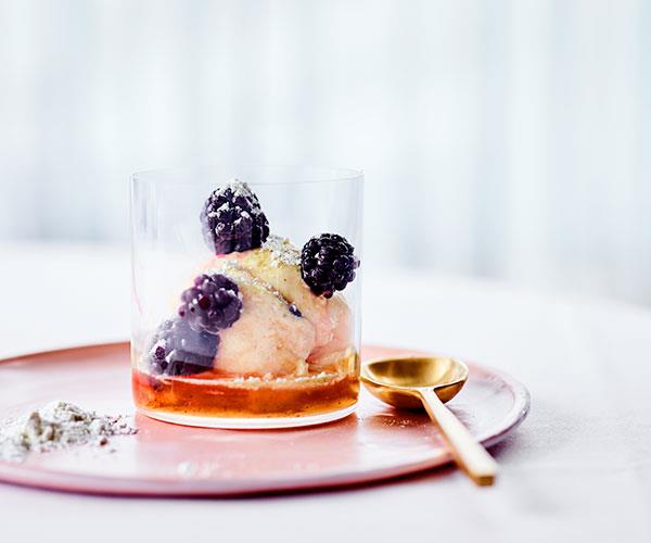**[Lauren Eldridge's no-churn passionfruit ice-cream with lime sherbet and blackberries](https://www.gourmettraveller.com.au/recipes/recipe-collections/passionfruit-recipes-14967|target="_blank")**