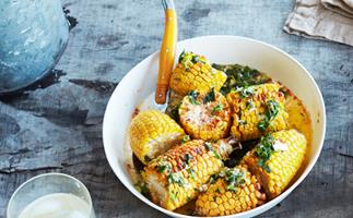 Corn with herb butter and chipotle salt