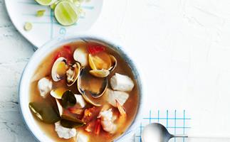 Seafood in hot-and-sour broth