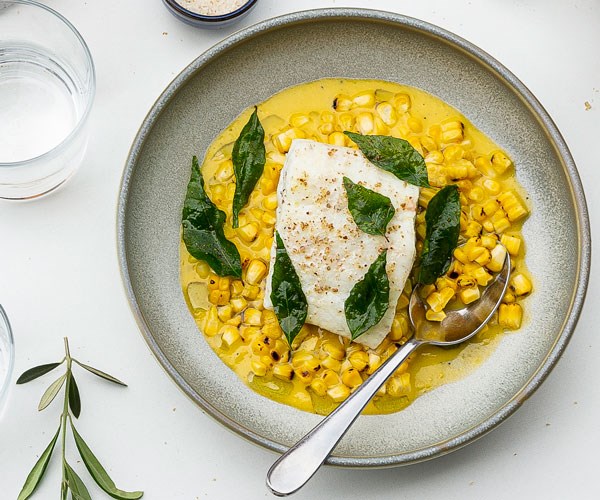 **[Snapper, corn custard and curry leaves](https://www.gourmettraveller.com.au/recipes/chefs-recipes/snapper-corn-custard-and-curry-leaves-18290|target="_blank"|rel="nofollow")**