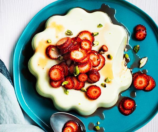 **[Curtis Stone's yoghurt panna cotta with strawberries and rosewater](https://www.gourmettraveller.com.au/recipes/chefs-recipes/curtis-stones-yoghurt-panna-cotta-with-strawberries-and-rosewater-8550|target="_blank")**