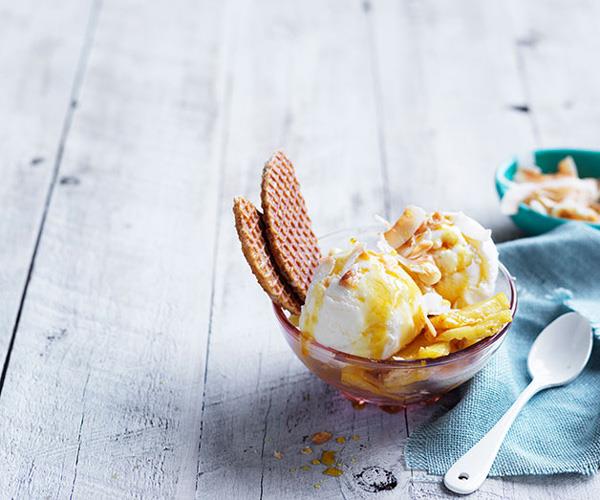 **[Coconut sundae with pineapple caramel and macadamia nuts](https://www.gourmettraveller.com.au/recipes/browse-all/coconut-sundae-with-pineapple-caramel-and-macadamia-nuts-12694|target="_blank")**