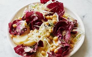 Giovanni Pilu's potato salad with chickpeas, fennel, radicchio and anchovy dressing