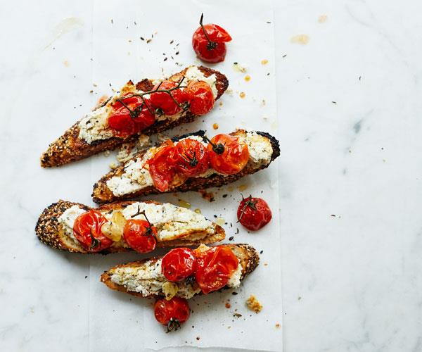 **[Herbed ricotta and roasted-tomato bruschetta](https://www.gourmettraveller.com.au/recipes/fast-recipes/bruschetta-tomato-ricotta-18388|target="_blank")**