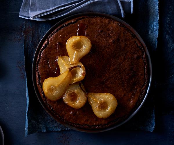**[Ginger-chocolate tart with roast pears](https://www.gourmettraveller.com.au/recipes/browse-all/ginger-chocolate-tart-with-roast-pears-12743|target="_blank")**