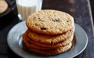 Warm choc-chip peanut butter cookies