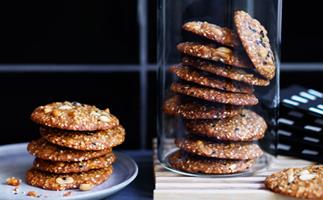 Salted peanut and sesame biscuits
