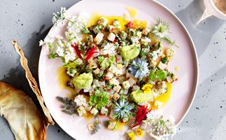Jacqui Challinor's kingfish ceviche with avocado and finger lime