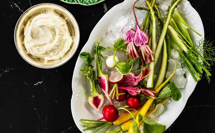 Andrew McConnell's spring crudités with house-made curd