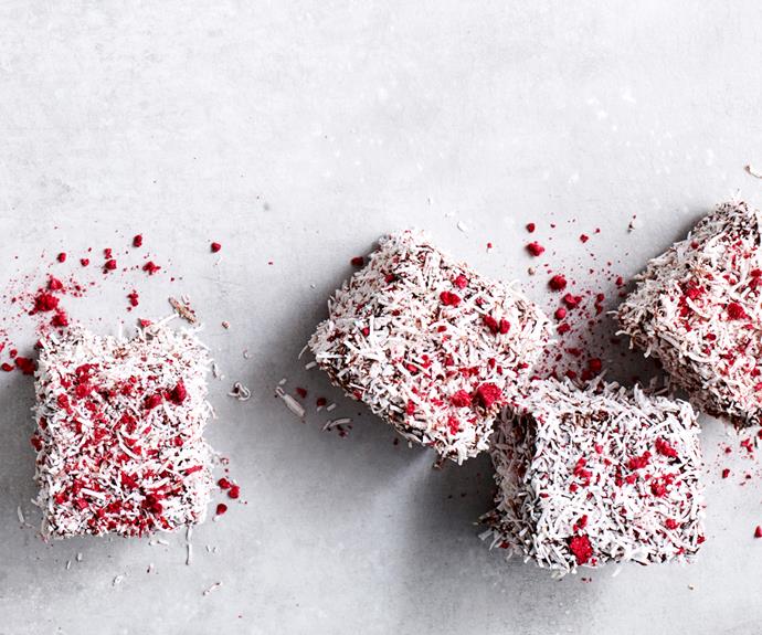 **[Jaclyn Koludrovic's gluten-free and dairy-free raspberry, vanilla and chocolate lamingtons](https://www.gourmettraveller.com.au/recipes/chefs-recipes/gluten-free-lamingtons-18944|target="_blank")**