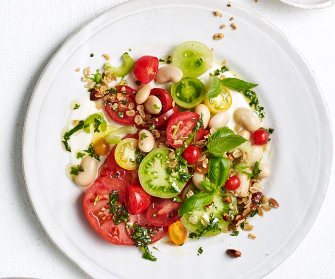 **[Summer tomato salad with butter beans and Bloody Mary dressing](https://www.gourmettraveller.com.au/recipes/fast-recipes/tomato-salad-19038|target="_blank")**