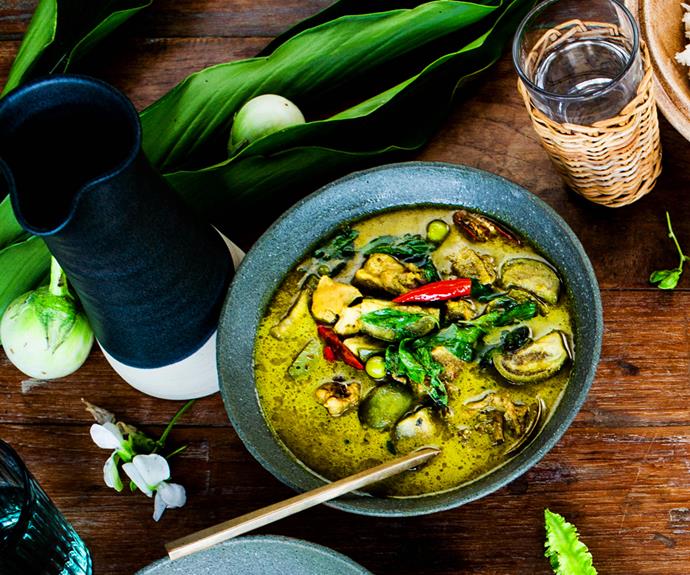 **[Thai green chicken curry](https://www.gourmettraveller.com.au/recipes/chefs-recipes/thai-green-curry-with-chicken-16825|target="_blank")**