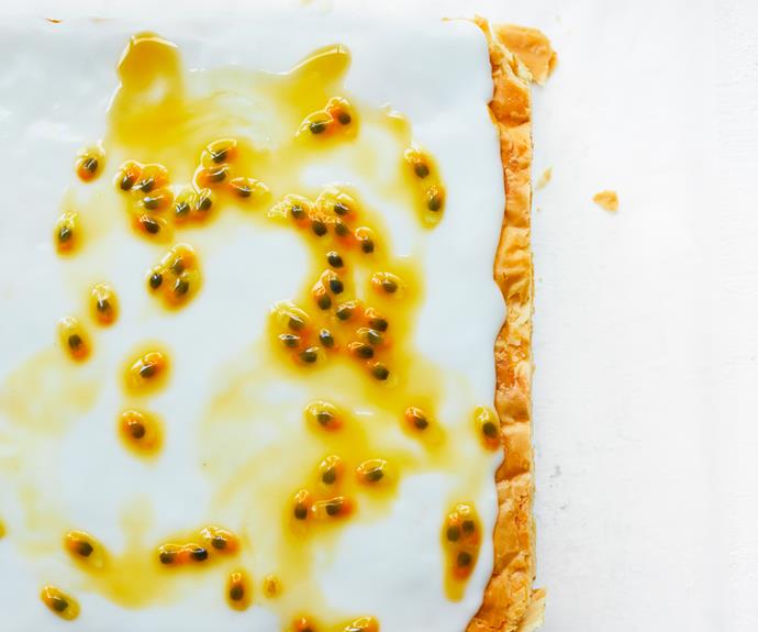 **[Lemon verbena custard slice with passionfruit](https://www.gourmettraveller.com.au/recipes/browse-all/custard-slice-passionfruit-19113|target="_blank")**