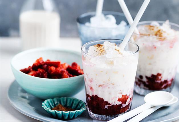 Curtis Stone's tres leches ices with smashed strawberries