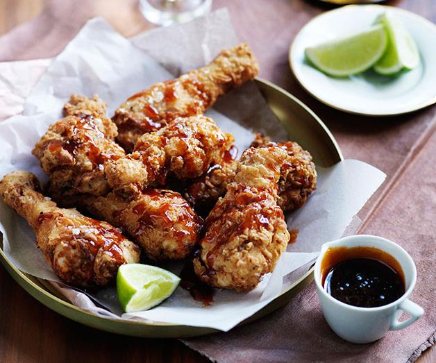 [**Southern fried chicken with smoky maple caramel**](https://www.gourmettraveller.com.au/recipes/browse-all/southern-fried-chicken-with-smoky-maple-caramel-11706|target="_blank")
