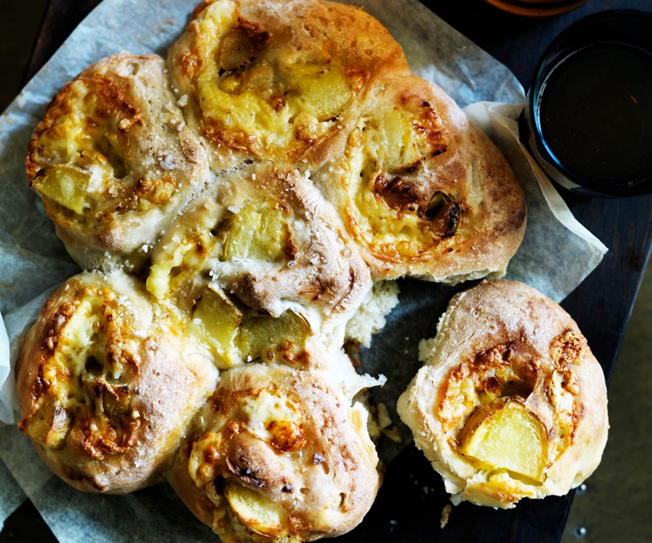 **[Cheesy potato and garlic pull-aparts](https://www.gourmettraveller.com.au/recipes/browse-all/cheesy-potato-and-garlic-pull-aparts-12037|target="_blank"|rel="nofollow")**