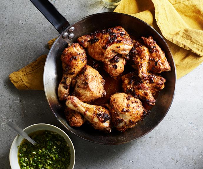 **[Chipotle-roasted chicken with salsa verde](https://www.gourmettraveller.com.au/recipes/fast-recipes/chipotle-chicken-17408|target="_blank")**