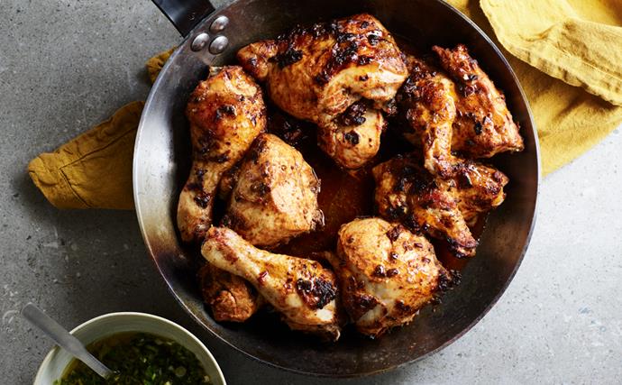 Chipotle-roasted chicken with  salsa verde 