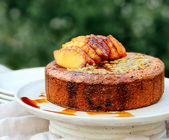 **[Gluten-free passionfruit and almond cake with honey-roasted pineapple by Frida's Field](https://www.gourmettraveller.com.au/recipes/chefs-recipes/passionfruit-cake-19429|target="_blank")**