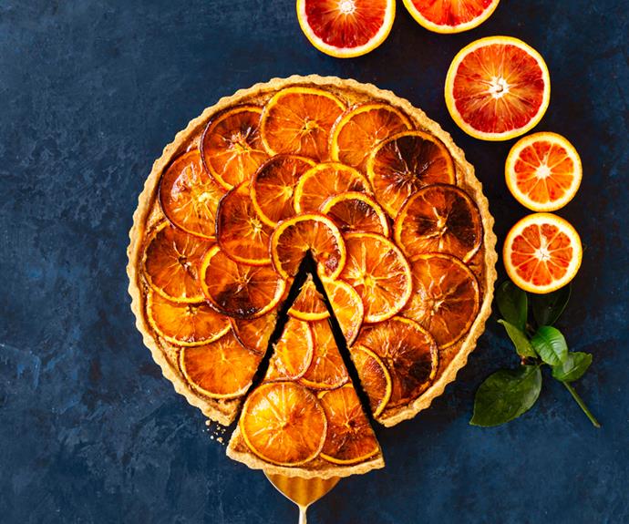 **[Candied orange and marmalade tart with burnt butter pastry](https://www.gourmettraveller.com.au/recipes/browse-all/orange-tart-19498|target="_blank")**