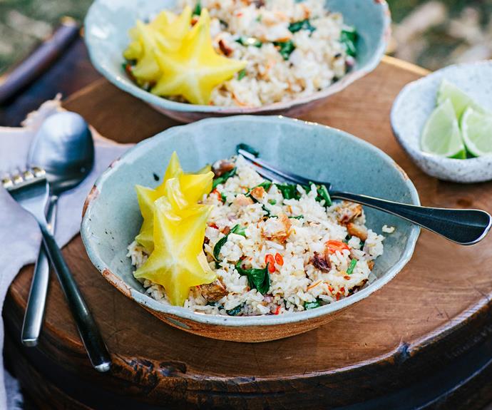 **[Khao padt bpla khem (mackerel fried rice)](https://www.gourmettraveller.com.au/recipes/chefs-recipes/thai-mackerel-fried-rice-khao-padt-bpla-khem-19502|target="_blank")**<br/>
"This salted mackerel version of crab fried rice was my mum's go-to dish when she craved rice," says Anderson. "Of the many lessons I learnt about Thai food from my mother, the one recurring and valuable tutelage is that sometimes simple really is best."