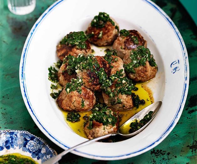 [**Veal and ricotta meatballs with salsa verde**](https://www.gourmettraveller.com.au/recipes/browse-all/veal-and-ricotta-meatballs-with-salsa-verde-10816|target="_blank")
