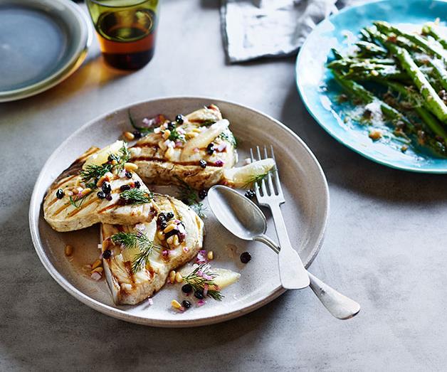 [**Swordfish with agrodolce sauce**](https://www.gourmettraveller.com.au/recipes/browse-all/swordfish-with-agrodolce-sauce-12200|target="_blank")