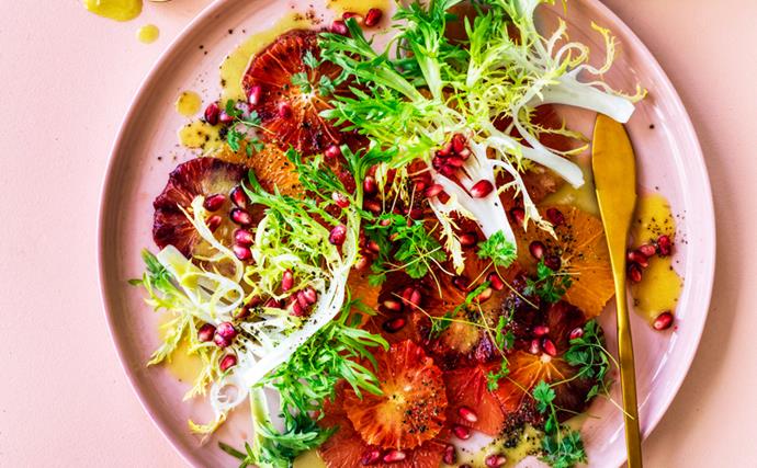 Citrus and pomegranate salad with verjuice-shallot dressing