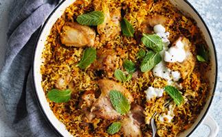 Harissa chicken with carrot, rice and quinoa pilaf recipe