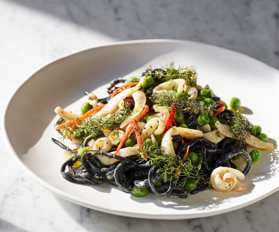 **[Napier Quarter's squid-ink spaghetti with cuttlefish, green pea and chilli](https://www.gourmettraveller.com.au/recipes/chefs-recipes/squid-ink-spaghetti-19564|target="_blank"|rel="nofollow")**
