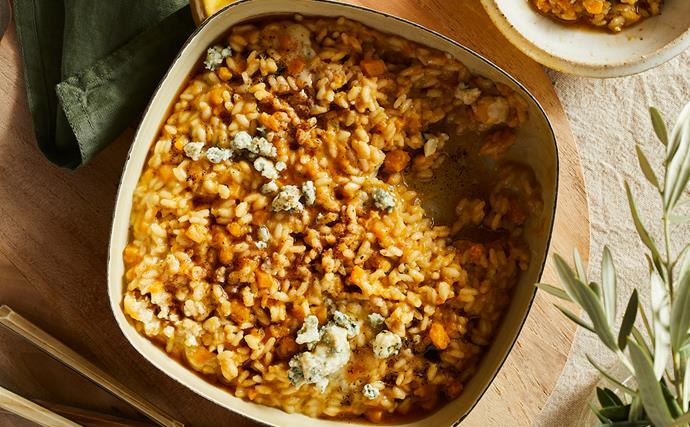 Enrico Tomelleri's risotto with pumpkin, Gorgonzola and brown butter