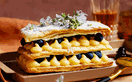 Blueberry millefeuille with rosemary and sweet vermouth crème pâtissière