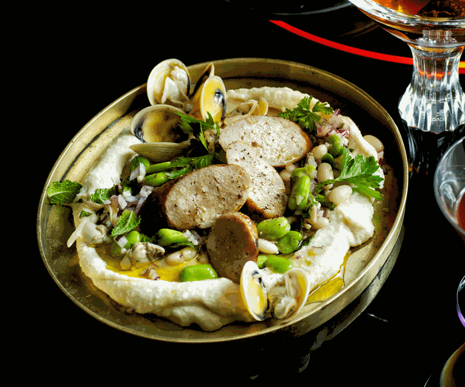 **[La Salut's botifarra, beans and clams](https://www.gourmettraveller.com.au/recipes/chefs-recipes/la-saluts-botifarra-beans-and-clams-19843|target="_blank"|rel="nofollow")**