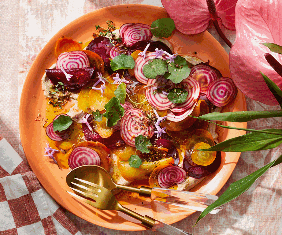 **[Roasted beetroot carpaccio](https://www.gourmettraveller.com.au/recipes/browse-all/beetroot-carpaccio-19880|target="_blank"|rel="nofollow")**