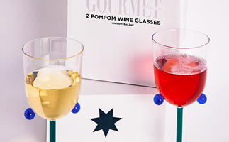 WIN* One of 8 Sets of Gourmet Traveller x Maison Balzac Pompom Wine Glasses