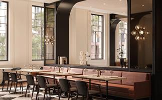Art Deco-style dining room of Brasserie 1930 at Capella Sydney Hotel