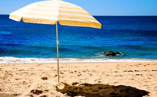 A beach umbrella 