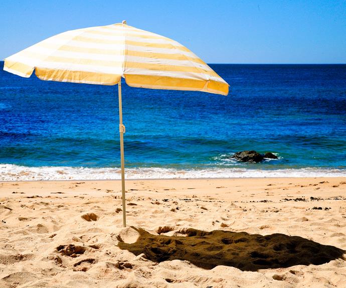 A beach umbrella 