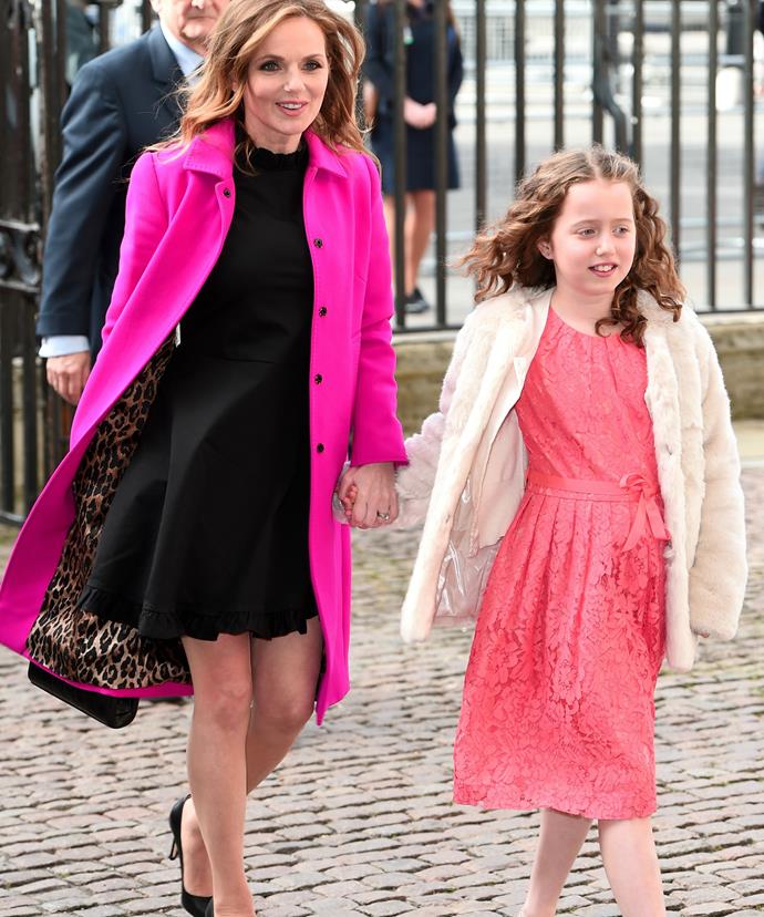 Geri and Bluebell looked stunning in similar pink hues for the important occasion.