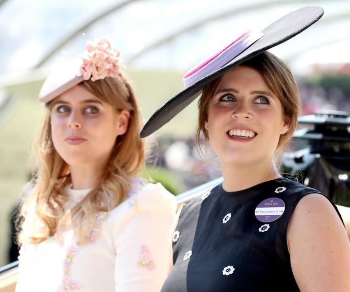 Princesses Beatrice and Eugenie also arrived to the event via carriage.