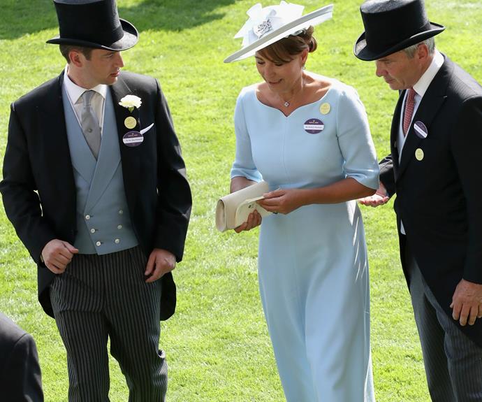 Kate’s mother, Carole Middleton, also joined the party in the Royal Enclosure.