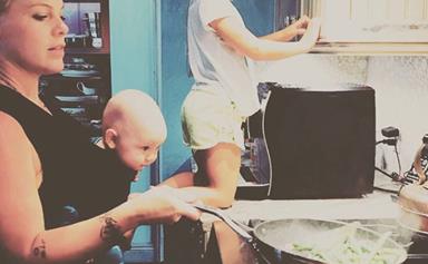 Pink cooks with her kids and gets mum-shamed for it... Do you agree?