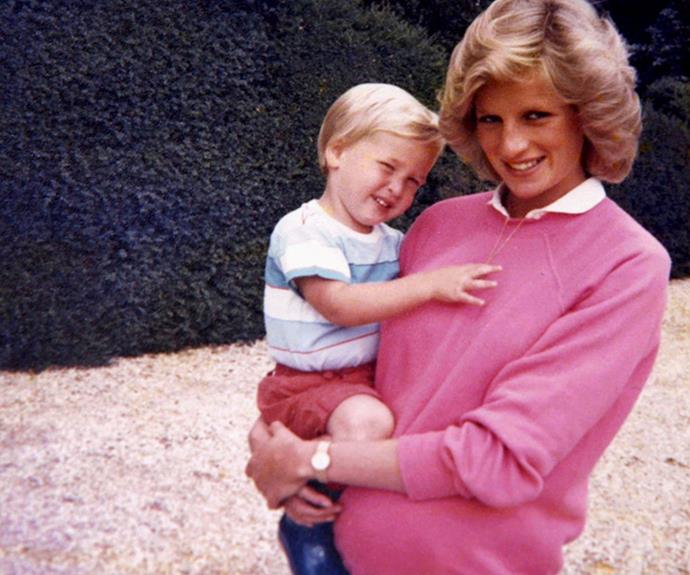 In 2017 on the 20-year anniversary, the poignant milestone saw her sons share stunning unseen photos of their mother. In this photo of Diana, the Princess, who is holding Prince William, was actually pregnant with Prince Harry!