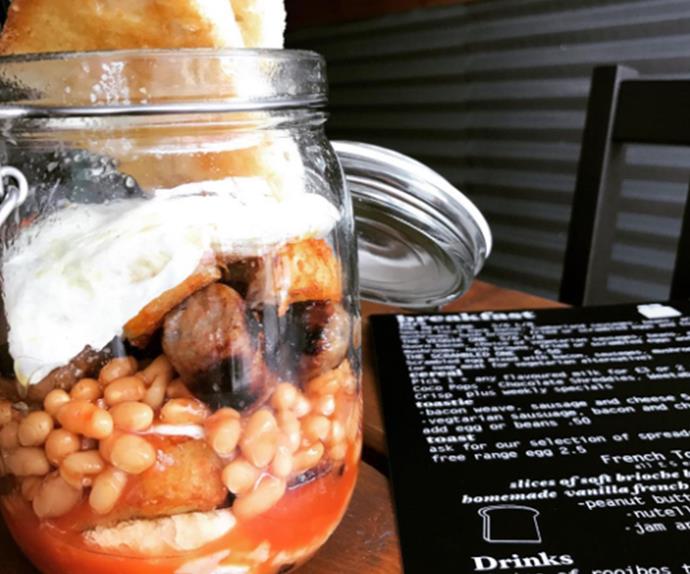 Cafe serves full english breakfast in jar 