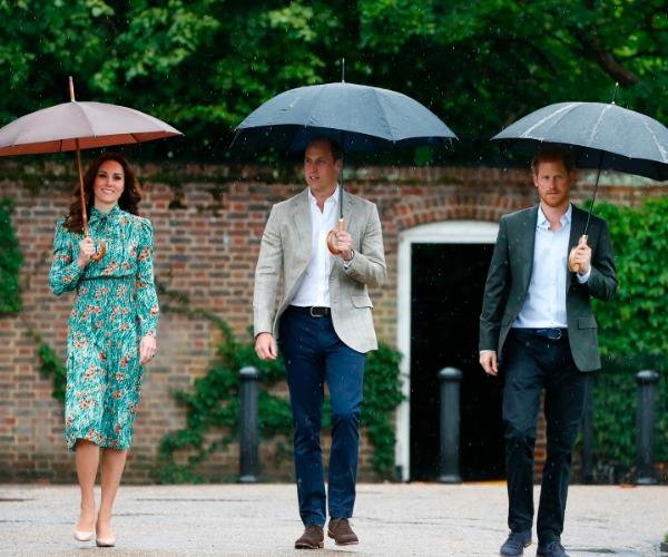Catherine, who is suffering severe morning sickness again, was last spotted with Prince William and Prince Harry at the White Garden in Kensington Palace for Diana's anniversary last week.