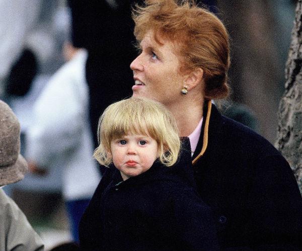 Princess Beatrice is pictured with her mother at the Royal Windsor Horse Show in 1990.