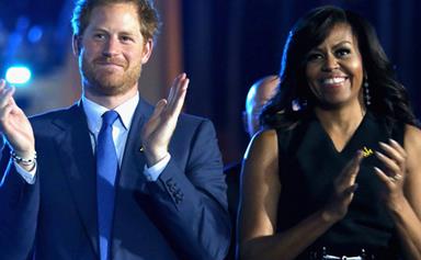 Roll call: Prince Harry and Michelle Obama give a Chicago High School the best surprise