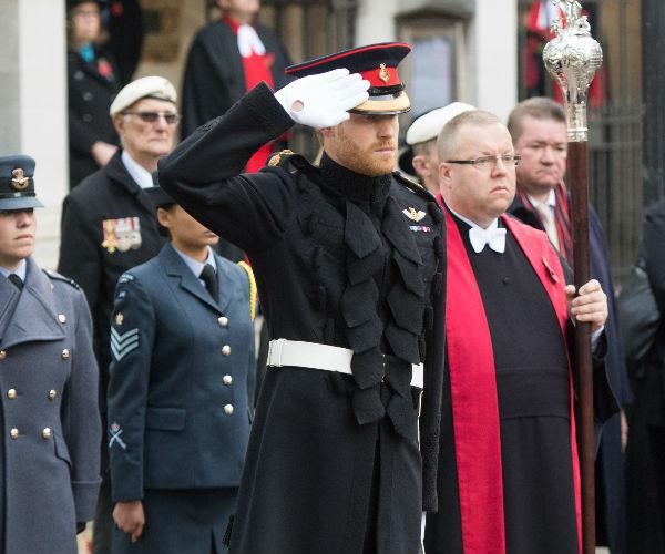 The sombre event at Westminster Abbey’s Field of Remembrance was held to honour Britain’s fallen soldiers.
