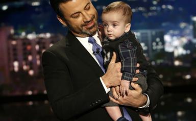 Jimmy Kimmel fights back tears as he brings son Billy on stage after heart surgery
