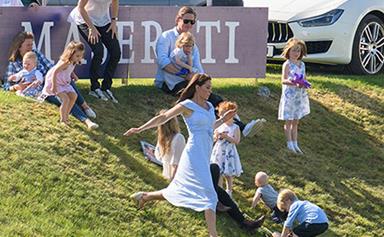 Why Duchess Kate was spotted running at the polo... And it wasn't because of Prince George and Princess Charlotte!